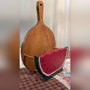 Watermelon Paper Plate Holder Hand Made Painted Cottage Core